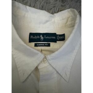 Ralph Lauren Men's XXL White‎ Short Sleeve Oxford Shirt Classic Fit Pony Logo